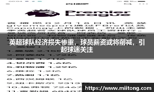 英超球队经济损失惨重，球员薪资或将削减，引起球迷关注