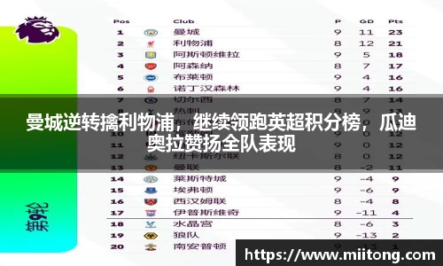 曼城逆转擒利物浦，继续领跑英超积分榜，瓜迪奥拉赞扬全队表现